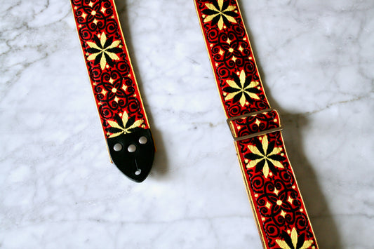 Red 'Dresden' Guitar/Bass Hippie Strap