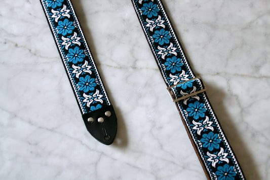 Blue 'Haze' Guitar/Bass Hippie Strap
