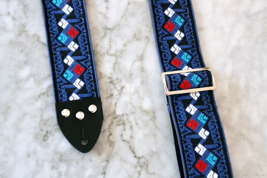 Blue 'Diamonds' Guitar/Bass Hippie Strap