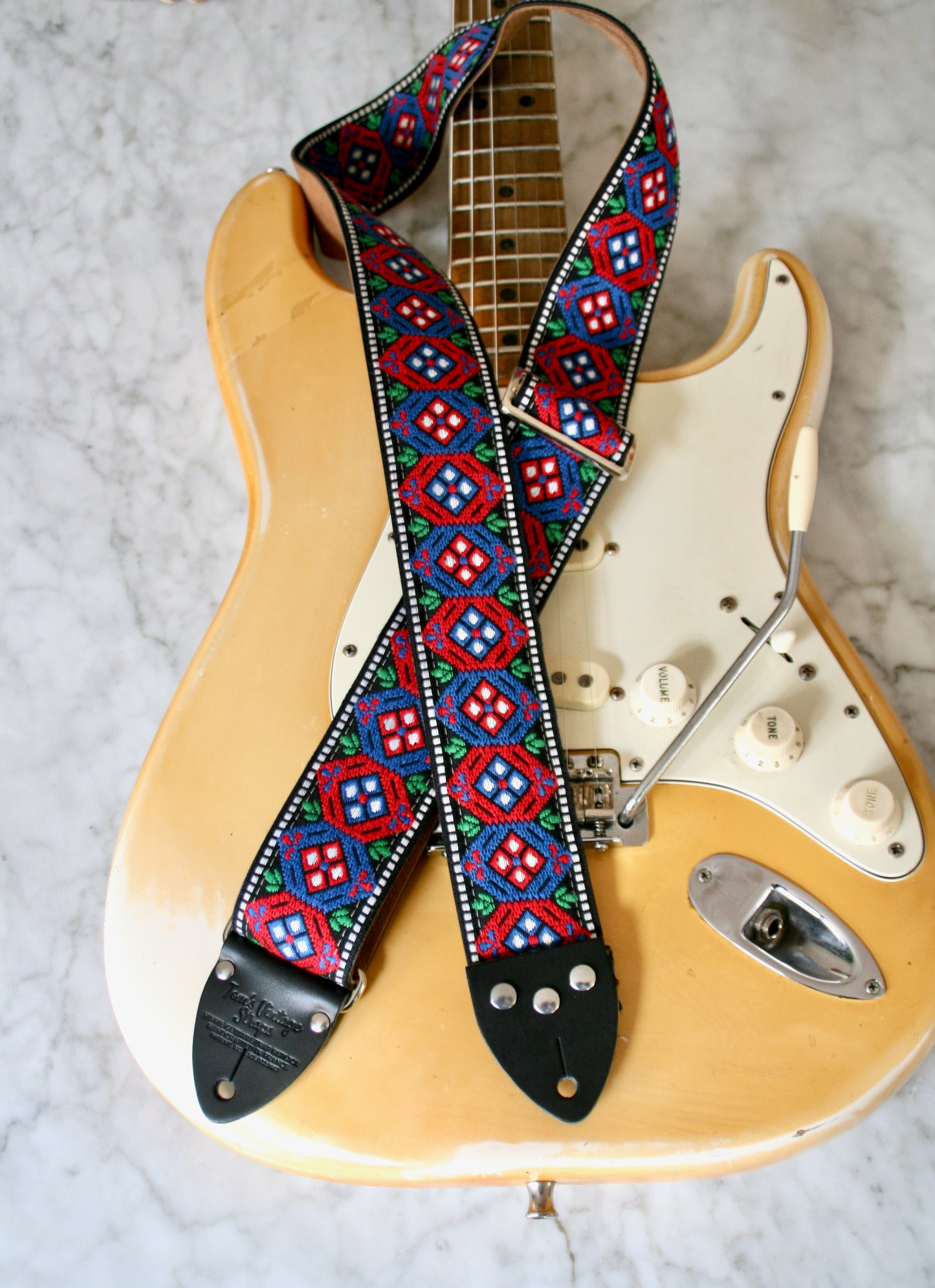 Purple 'Honeycomb' Guitar/Bass Hippie Strap
