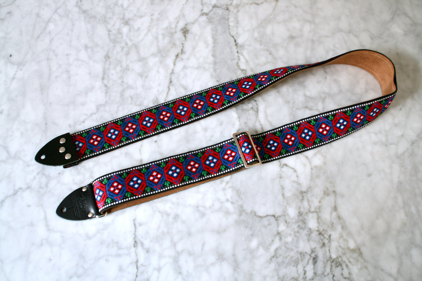 Purple 'Honeycomb' Guitar/Bass Hippie Strap