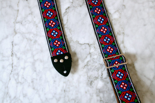 Purple 'Honeycomb' Guitar/Bass Hippie Strap