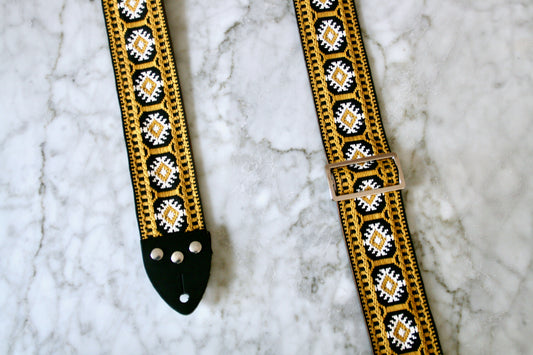 Gold 'Pillars' Guitar/Bass Hippie Strap