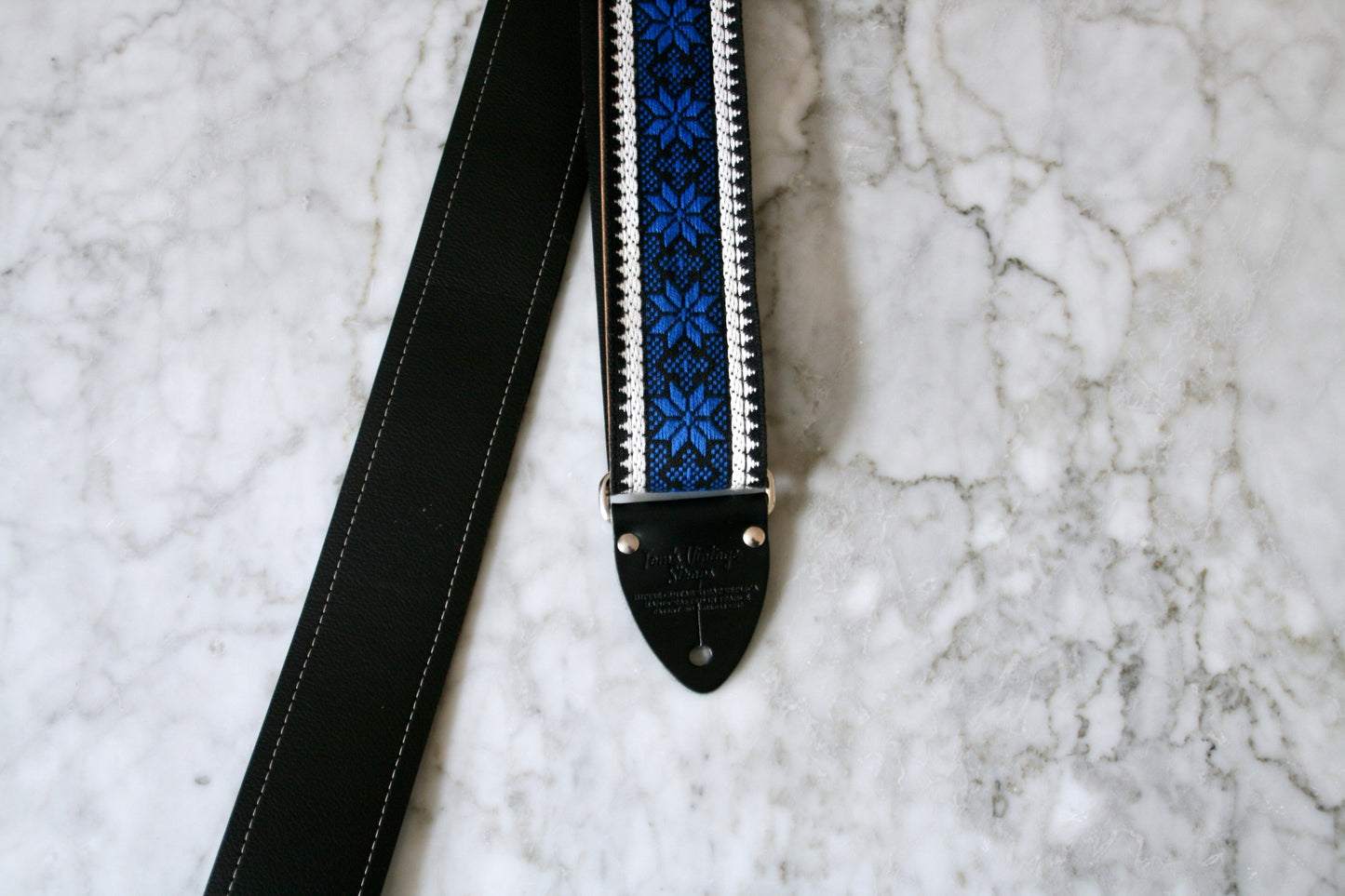 Indigo 'Poinsettia' Guitar/Bass Hippie Strap