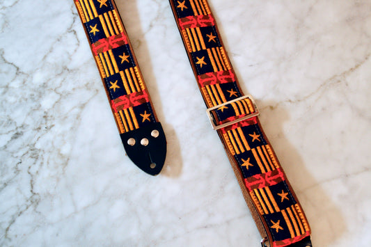 'Anchors & Stars' Guitar/Bass Hippie Strap