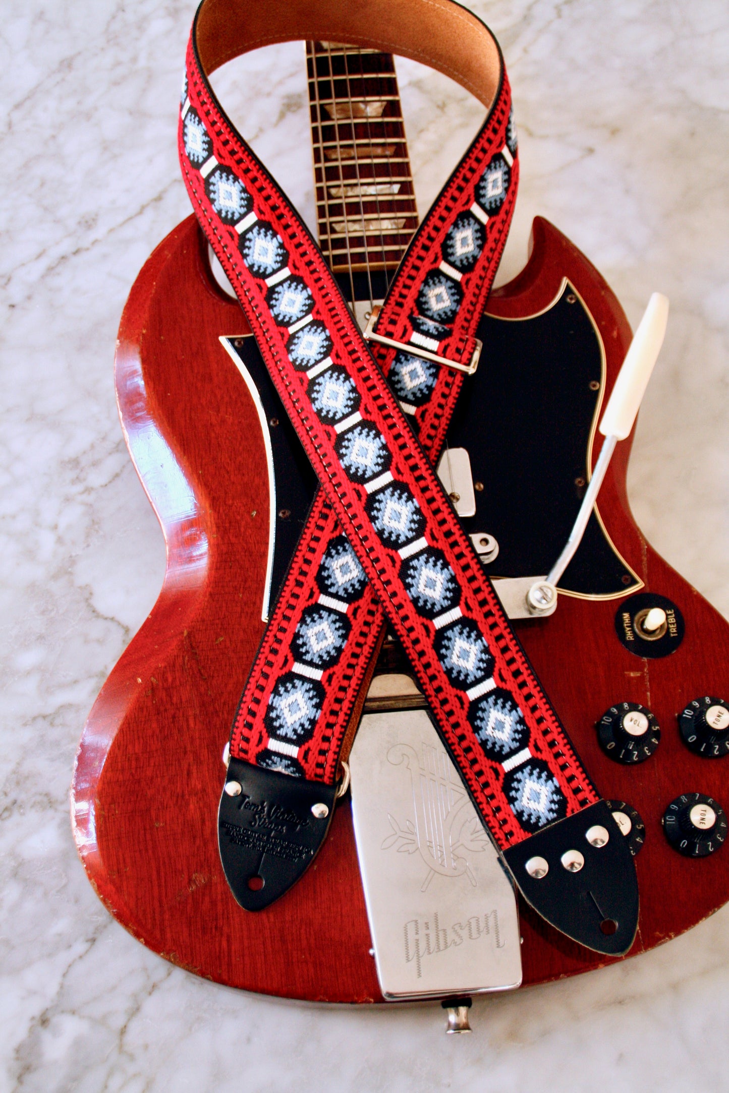 Grenat 'Pillars' Guitar/Bass Hippie Strap