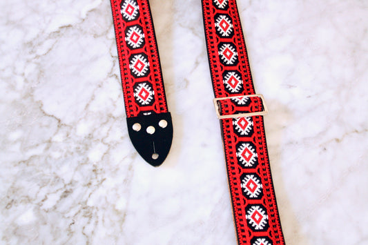 Ruby 'Pillars' Guitar/Bass Hippie Strap