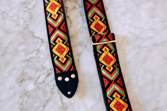 Brown 'Lotus' Guitar/Bass Hippie Strap