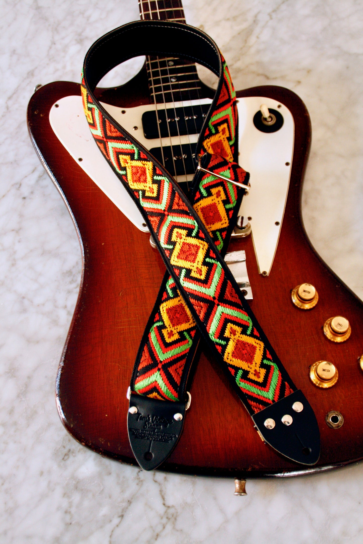 Brown 'Lotus' Guitar/Bass Hippie Strap