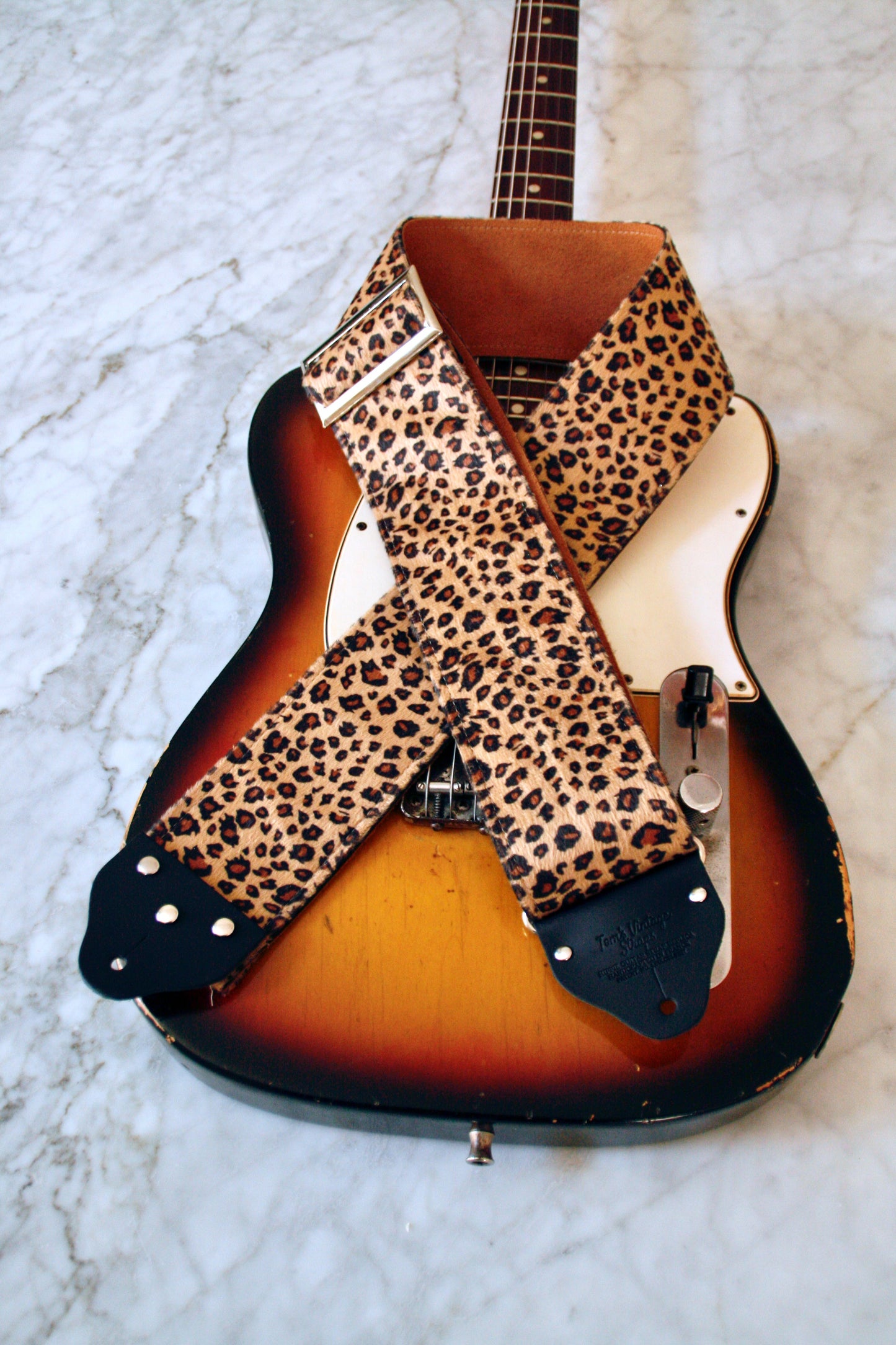 Custom wide 3" 'Leopard' Guitar/Bass Hippie Strap