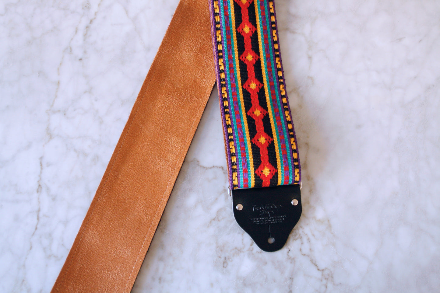 Custom wide 3" Rust 'Diamonds' Guitar/Bass Hippie Strap