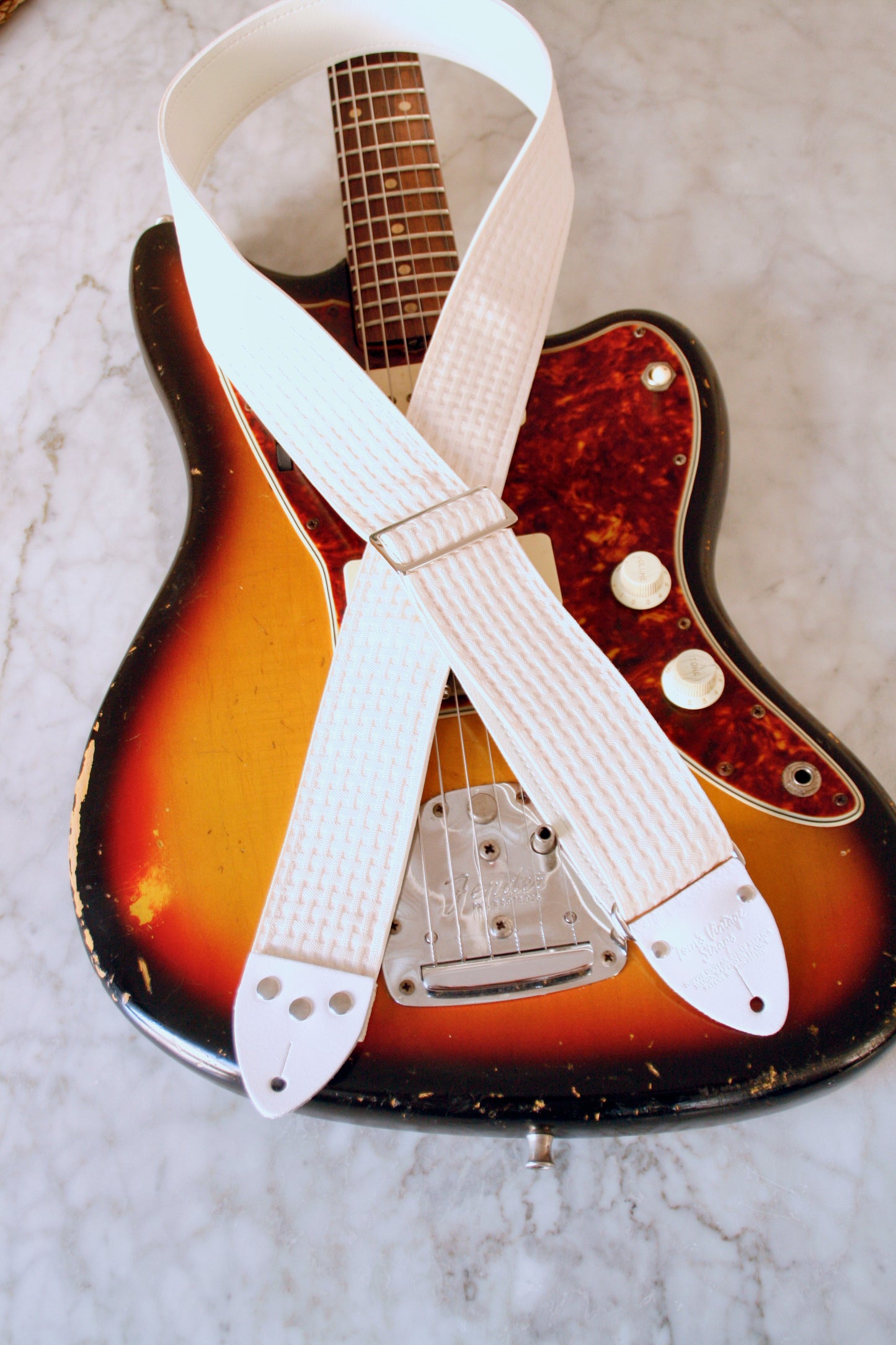 White 'Dragon' Jimmy Page Guitar/Bass Hippie Strap