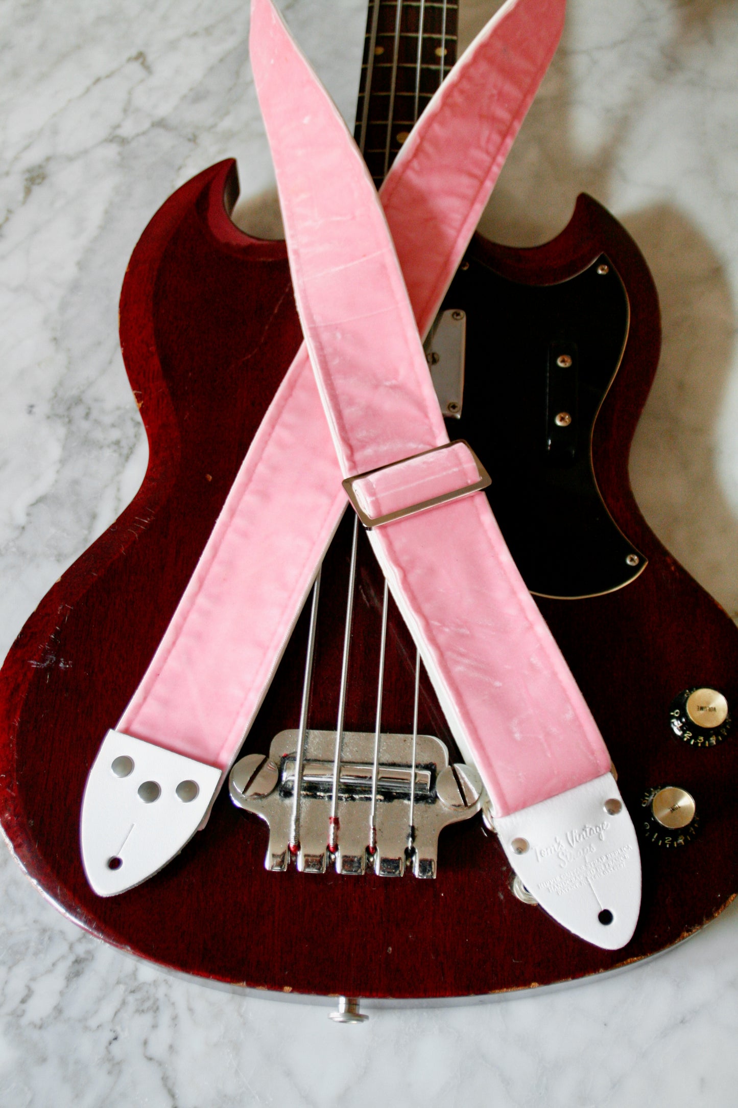 Pink 'Velvet' Guitar/Bass Hippie Strap