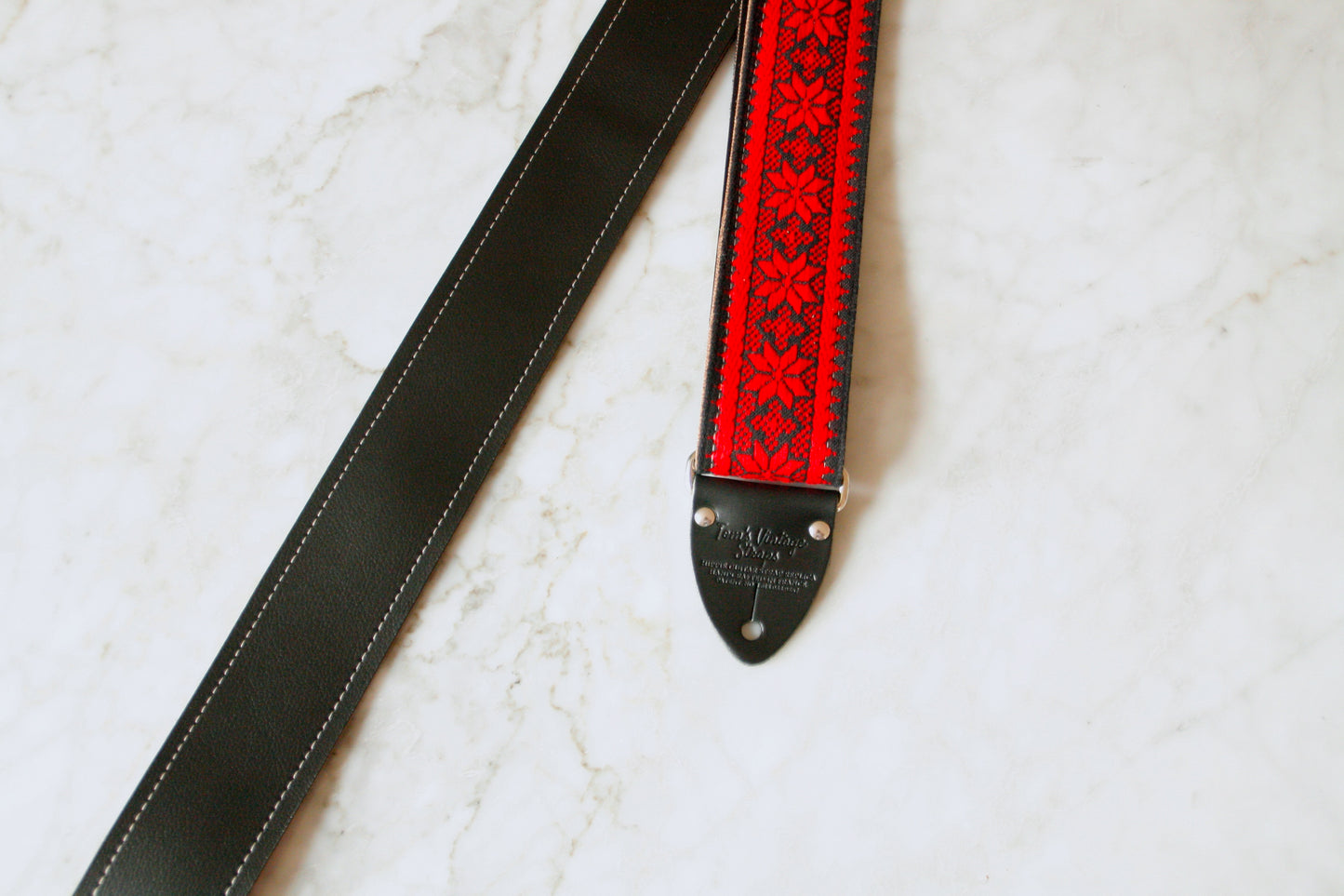 Red 'Poinsettia' Guitar/Bass Hippie Strap