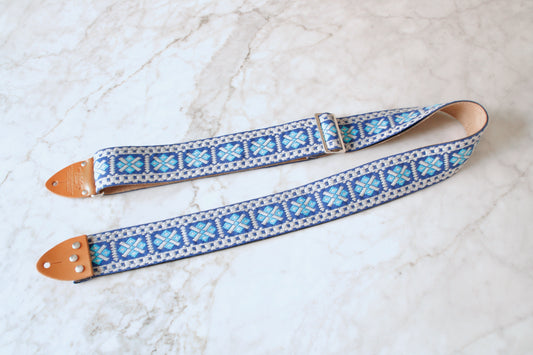 Blue 'Crossroads' Guitar/Bass Hippie Strap