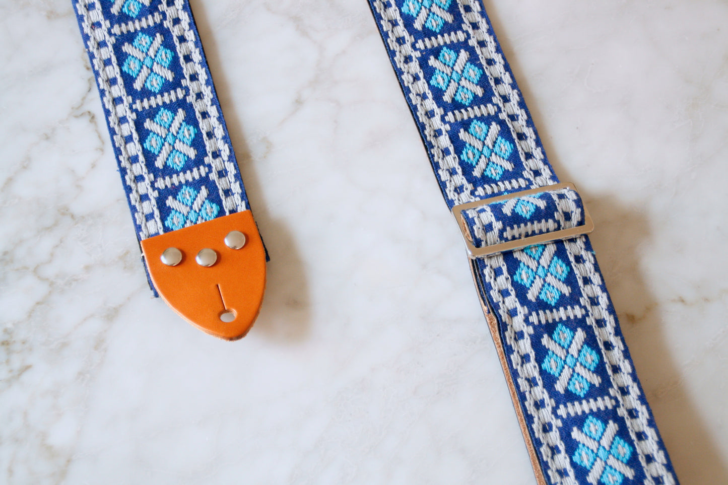Blue 'Crossroads' Guitar/Bass Hippie Strap