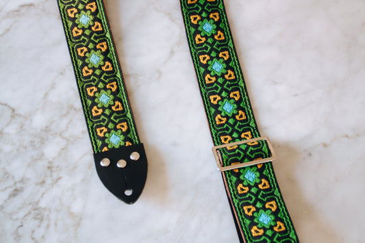 Green 'Fillmore' Guitar/Bass Hippie Strap