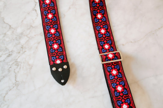 Red 'Fillmore' Guitar/Bass Hippie Strap