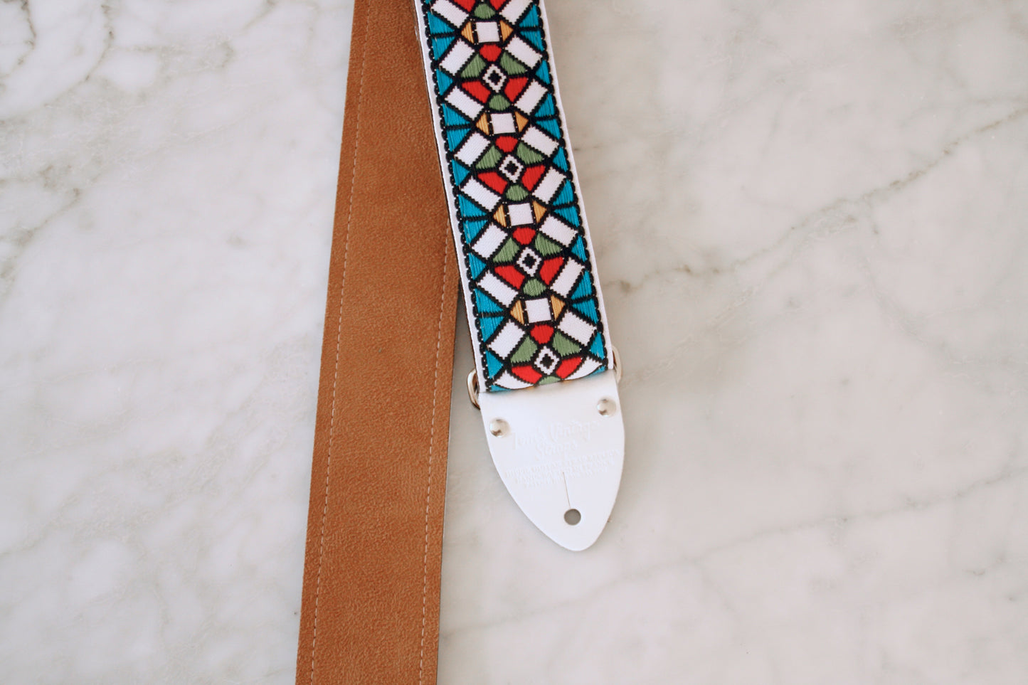 Blue 'Stained Glass' Guitar/Bass Hippie Strap