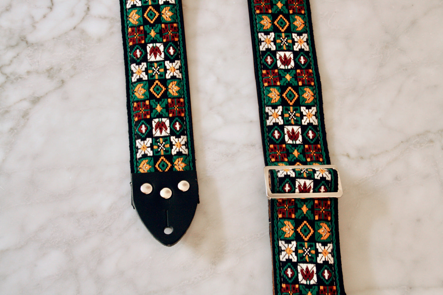 Forest Green 'Woodstock' Guitar/Bass Hippie Strap