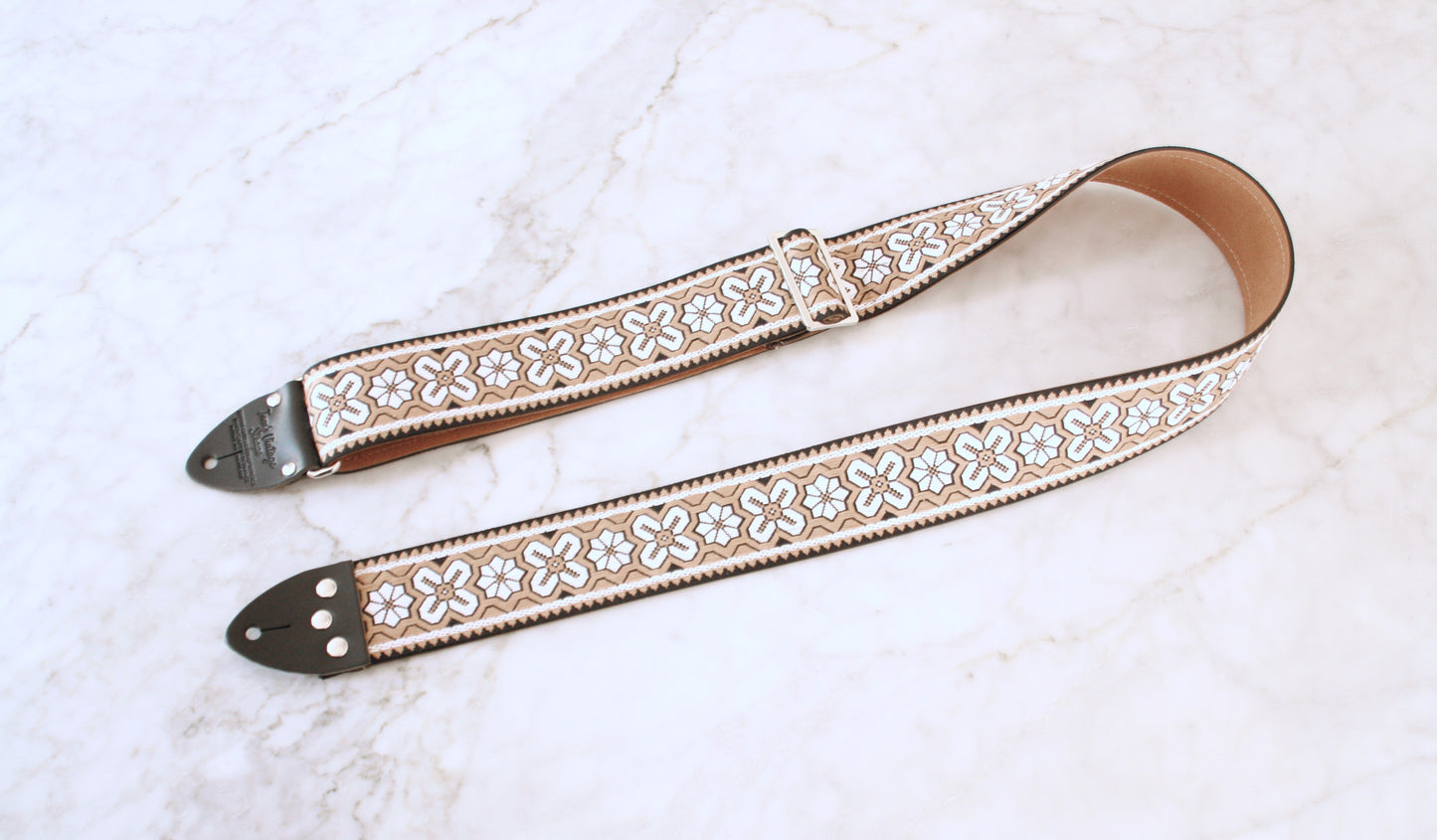Beige 'Greenwich' Guitar/Bass Hippie Strap