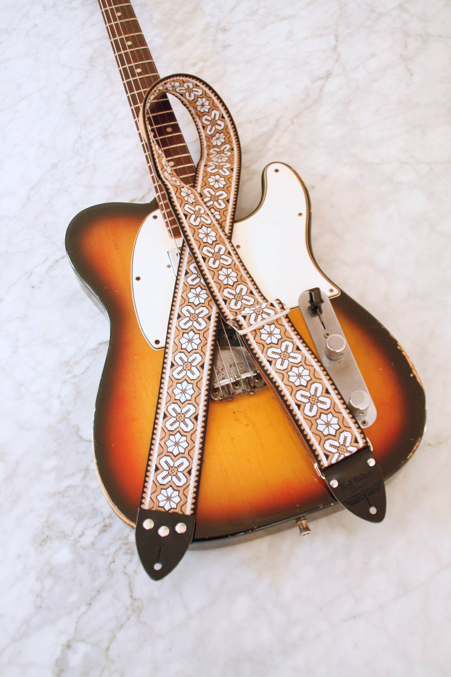 Beige 'Greenwich' Guitar/Bass Hippie Strap