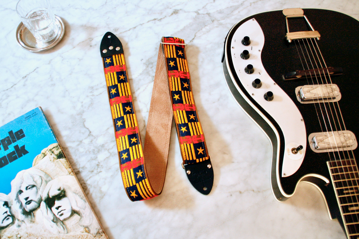 'Anchors & Stars' Guitar/Bass Hippie Strap