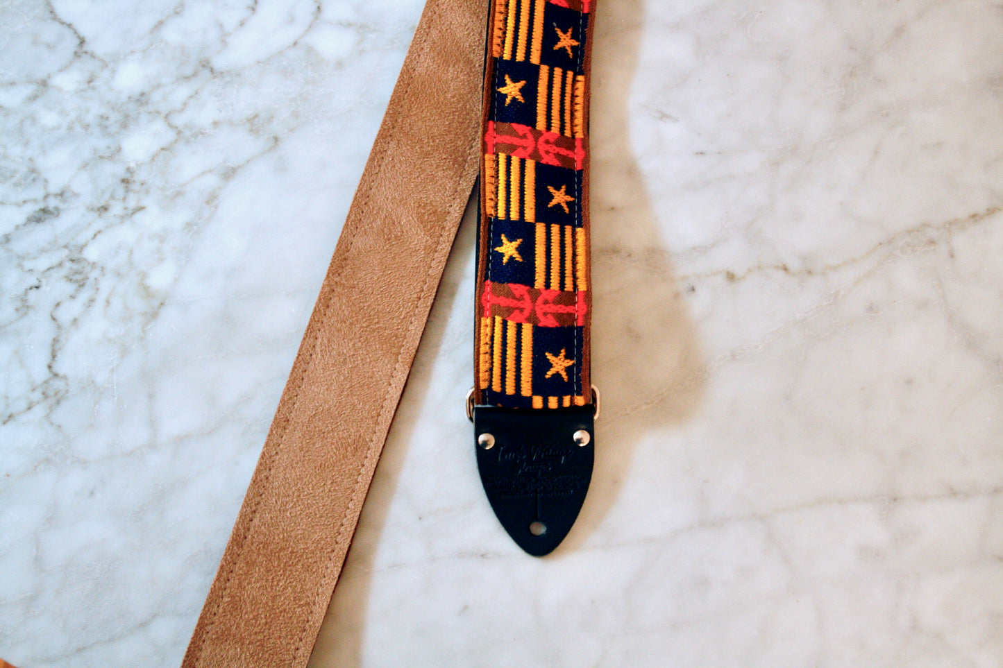 'Anchors & Stars' Guitar/Bass Hippie Strap