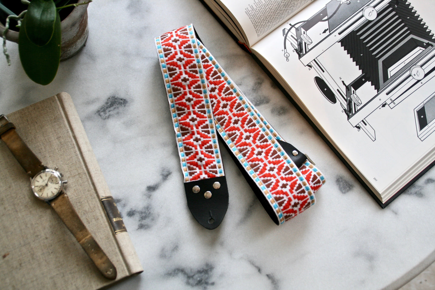 Orange 'Rhombus' Guitar/Bass Hippie Strap