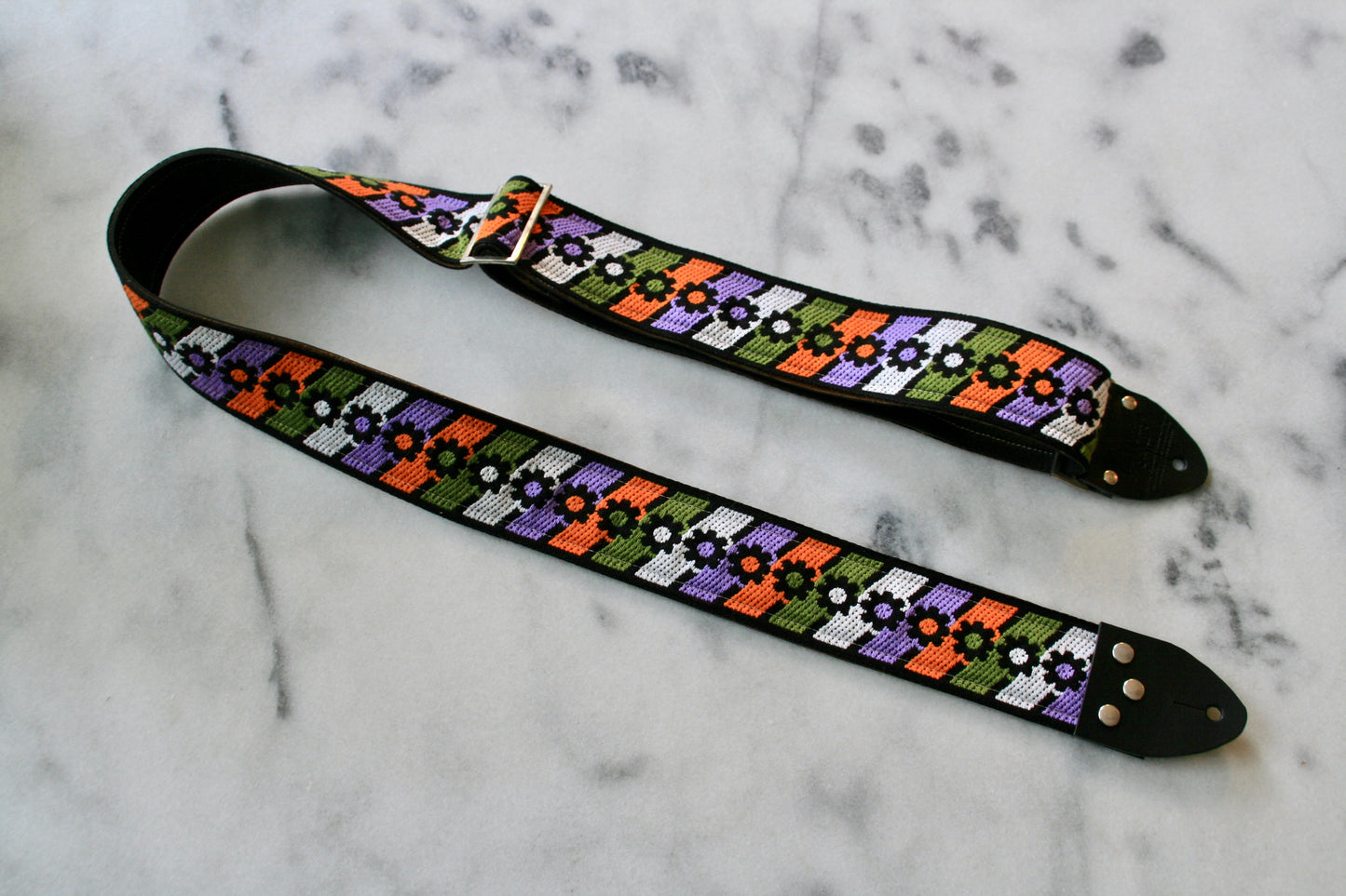 Green 'Anemone' Guitar/Bass Hippie Strap