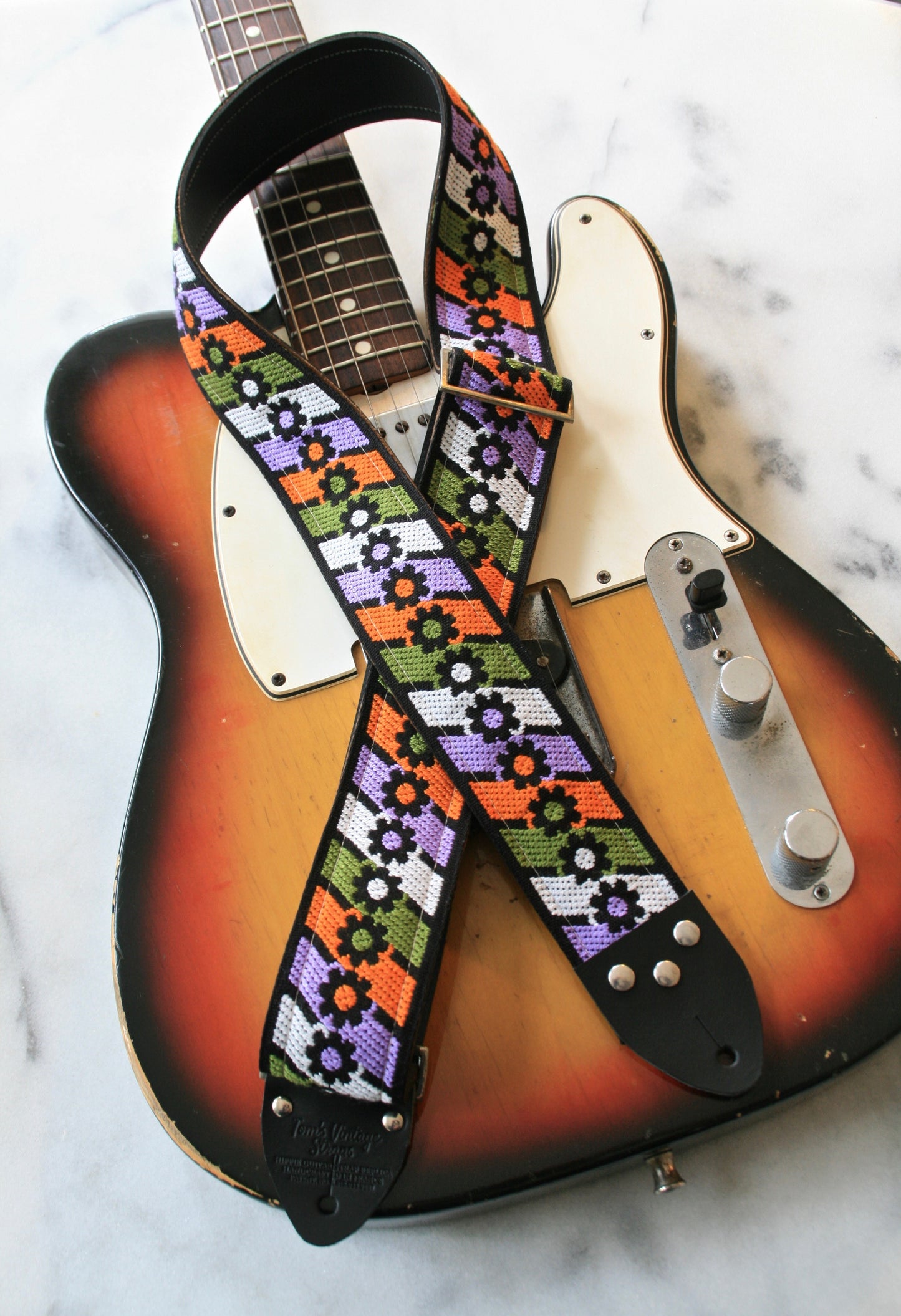 Green 'Anemone' Guitar/Bass Hippie Strap