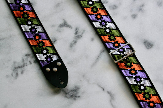 Green 'Anemone' Guitar/Bass Hippie Strap