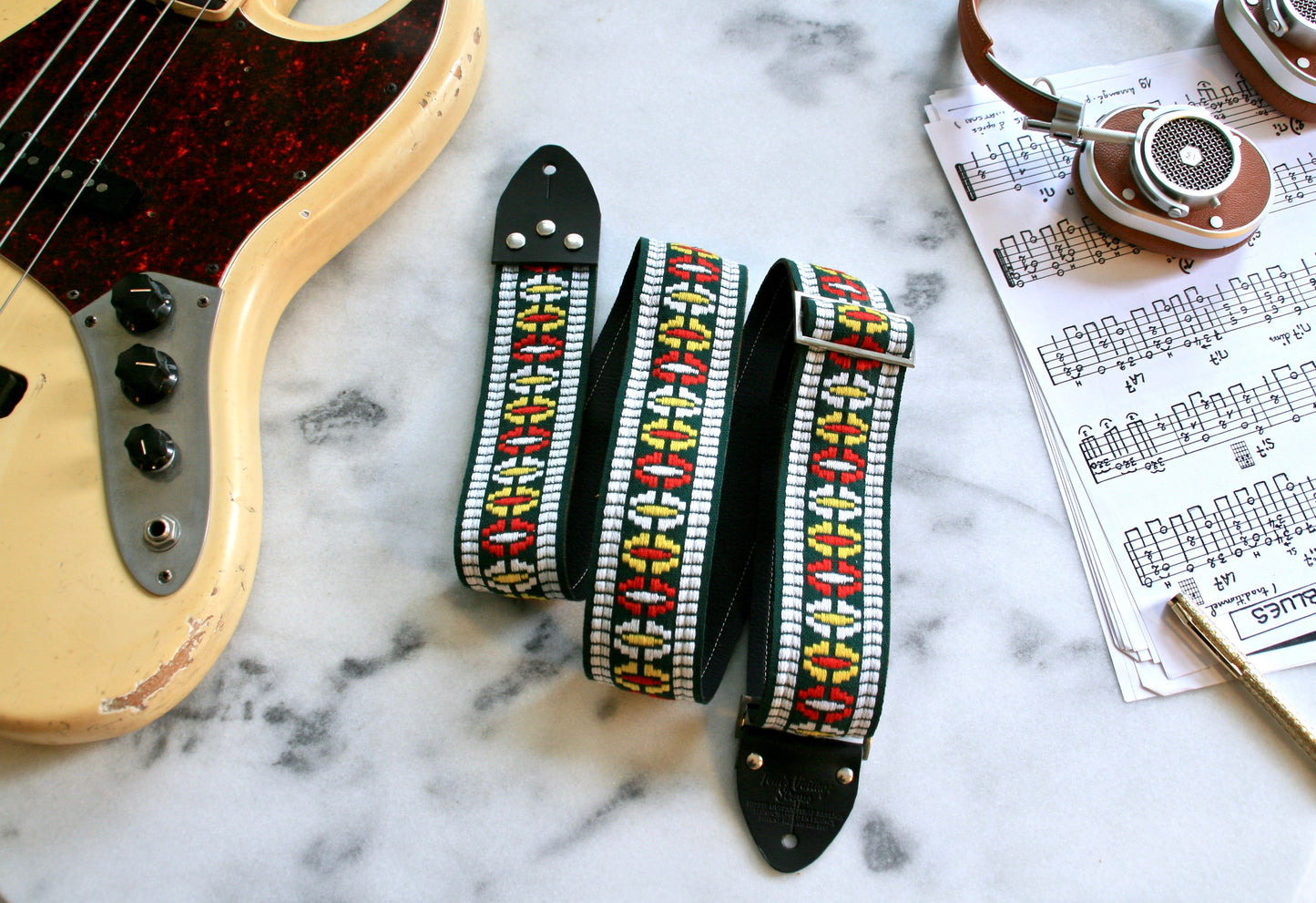 Green 'Ufo' Guitar/Bass Hippie Strap