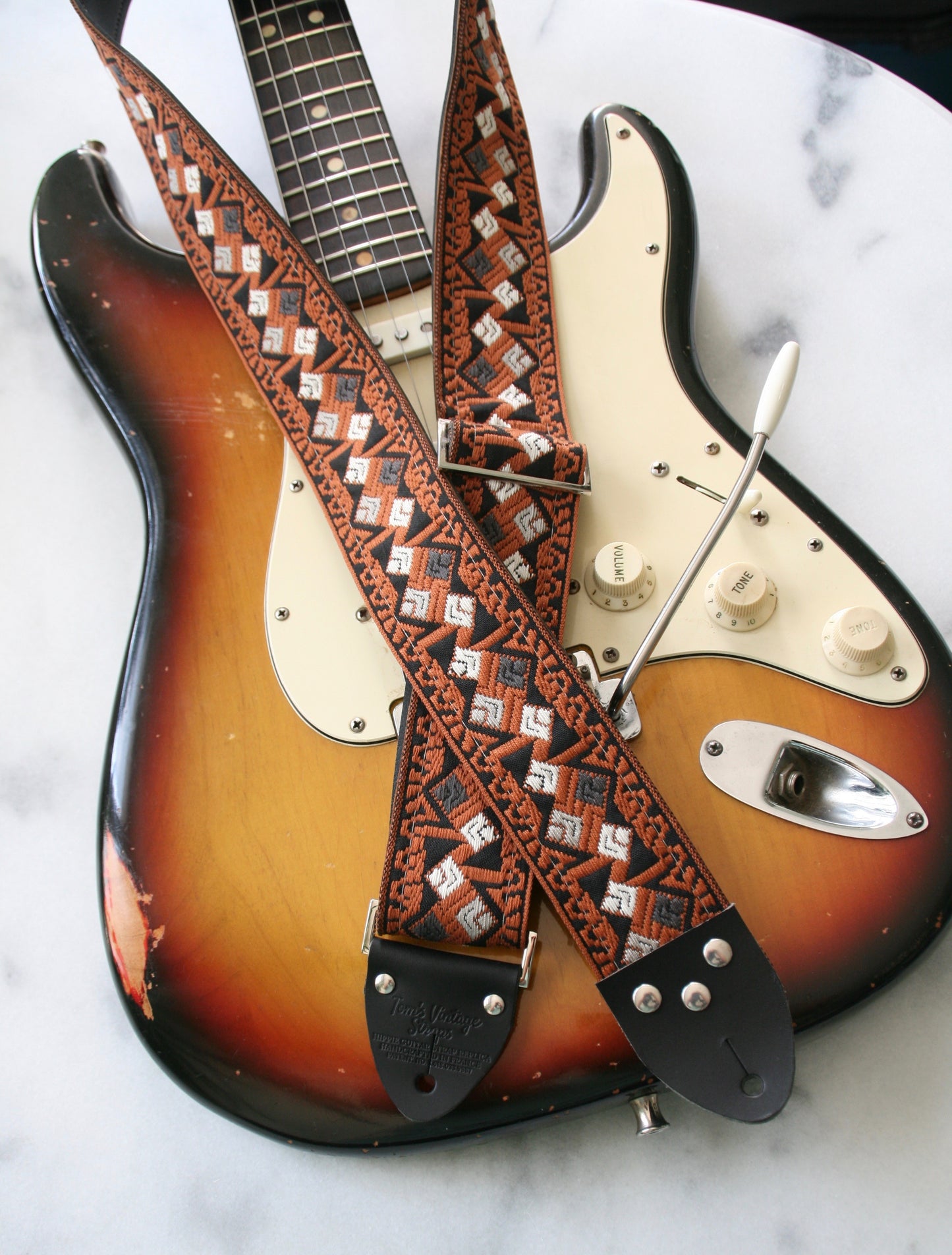 Brown 'Diamonds' Guitar/Bass Hippie Strap