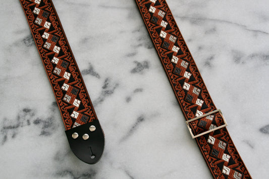 Brown 'Diamonds' Guitar/Bass Hippie Strap