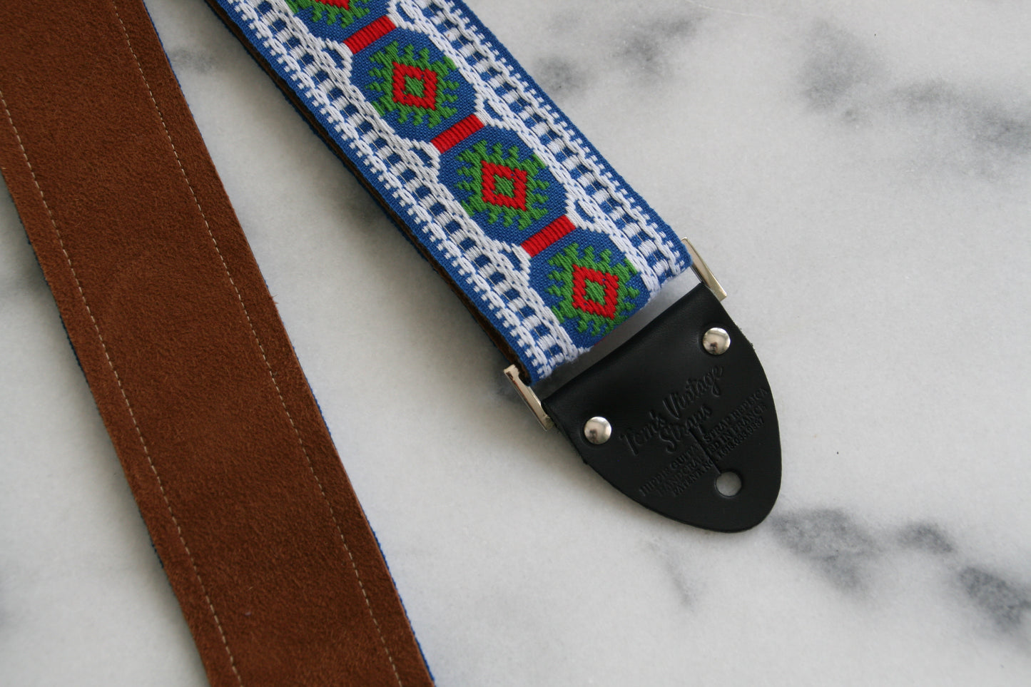 Blue 'Pillars' Guitar/Bass Hippie Strap