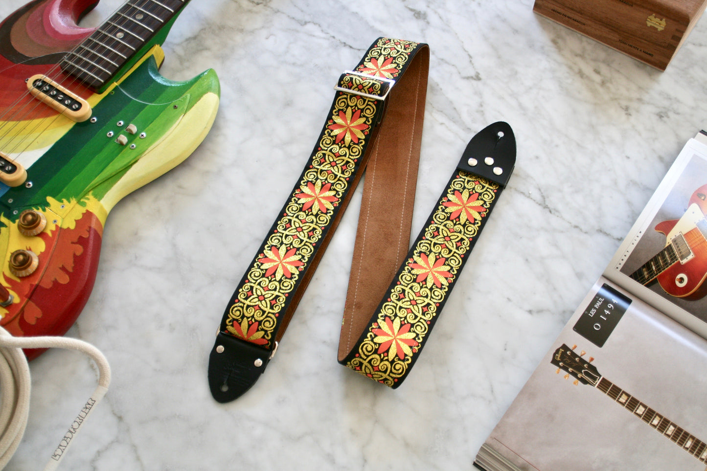 Gold 'Dresden' Guitar/Bass Hippie Strap