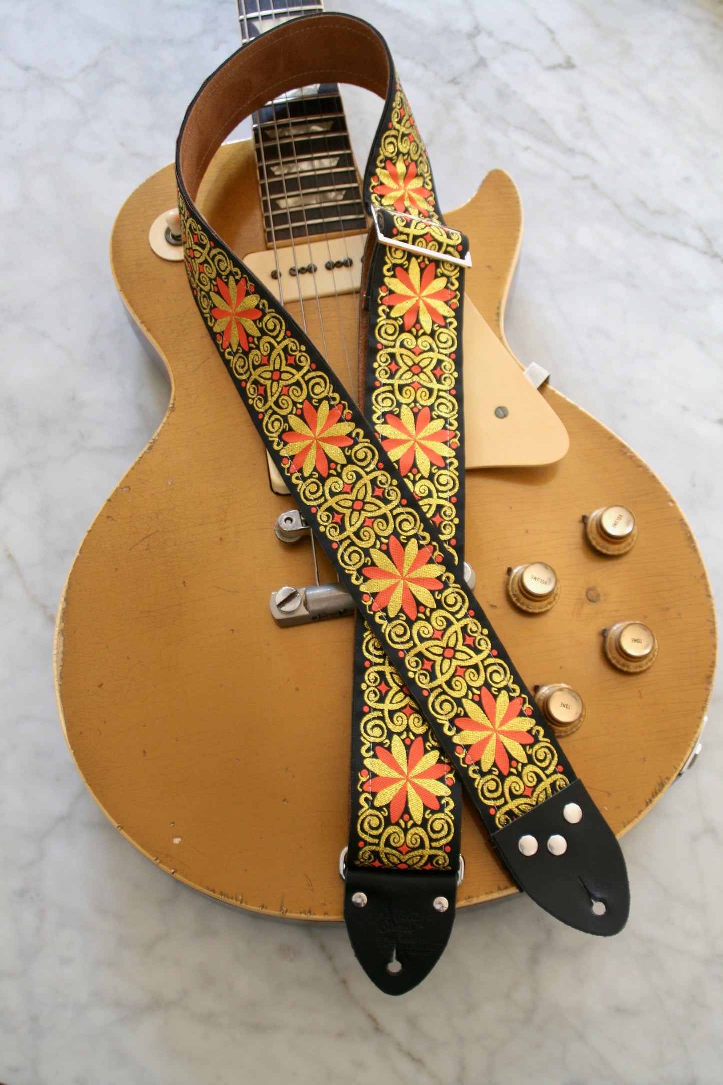 Gold 'Dresden' Guitar/Bass Hippie Strap