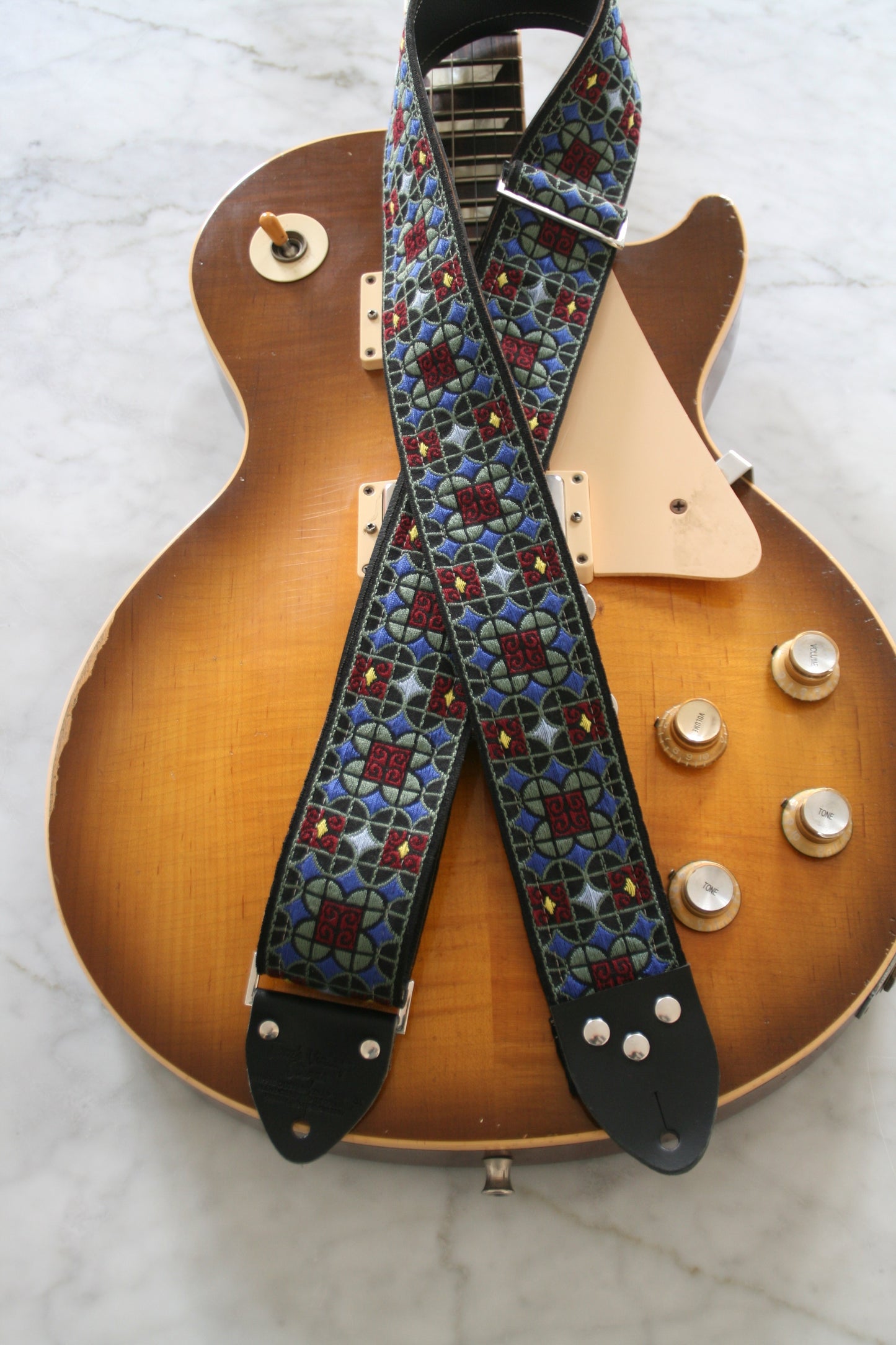 Blue 'Virginia' Guitar/Bass Hippie Strap