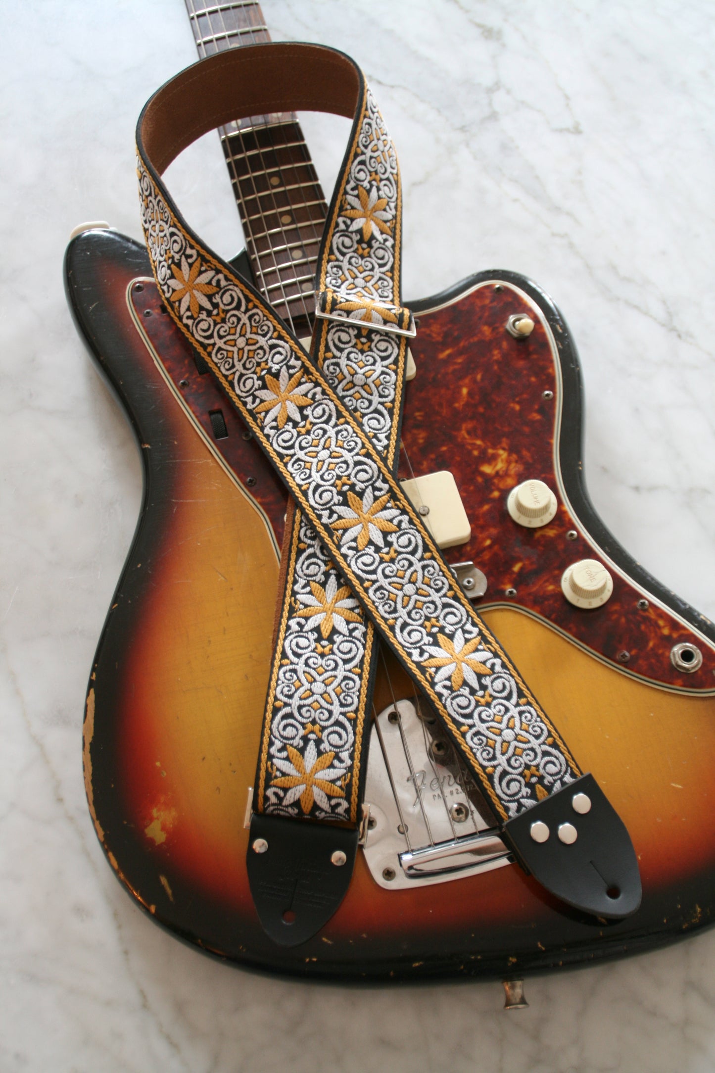 Yellow 'Dresden' Guitar/Bass Hippie Strap
