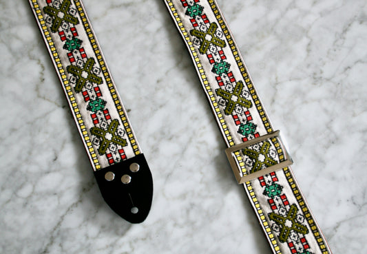 White 'Mojave' Guitar/Bass Hippie Strap
