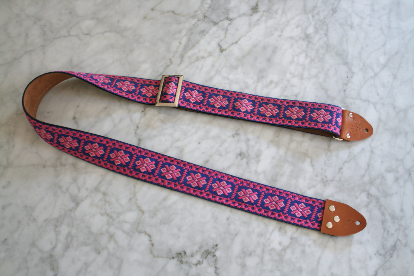 Pink 'Crossroads' Guitar/Bass Hippie Strap