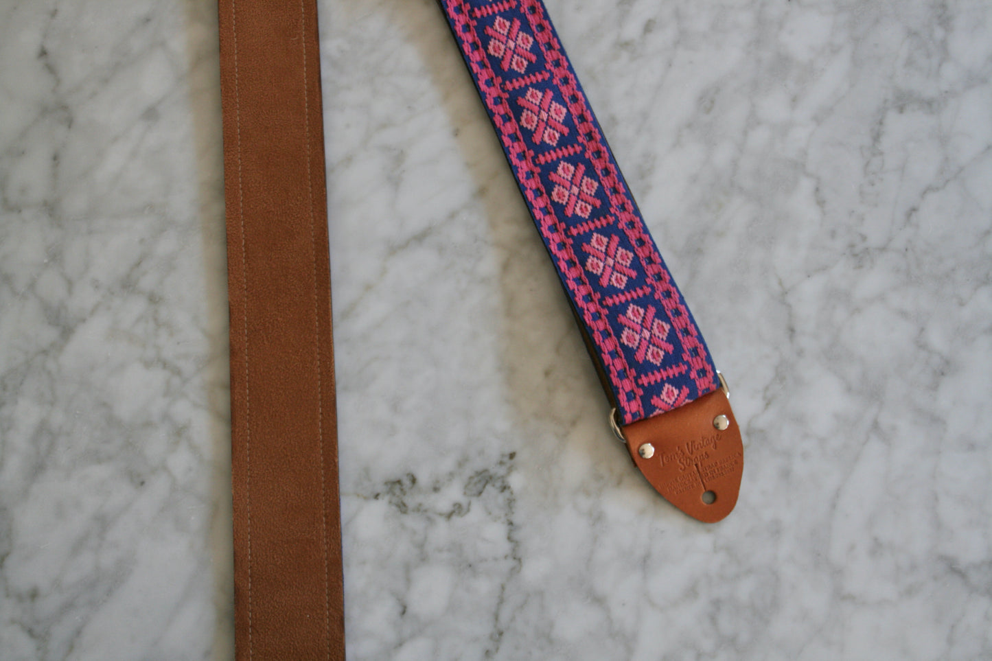 Pink 'Crossroads' Guitar/Bass Hippie Strap