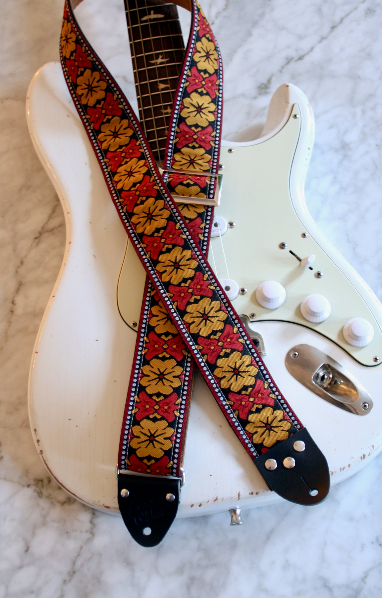 Yellow 'Haze' Guitar/Bass Hippie Strap