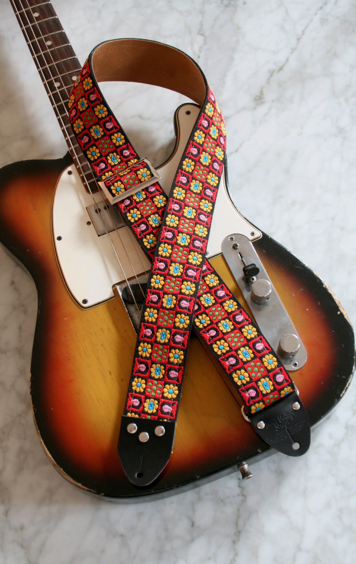 Red 'Stella' Guitar/Bass Hippie Strap