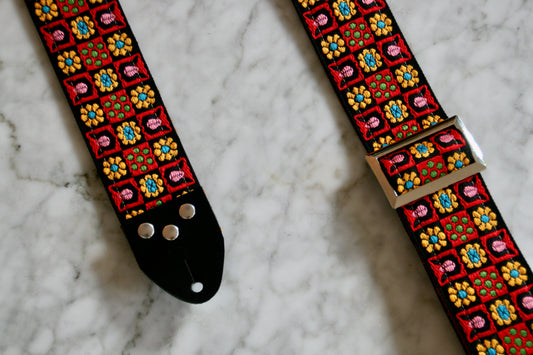 Red 'Stella' Guitar/Bass Hippie Strap
