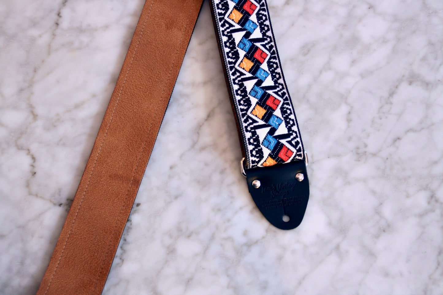 White 'Diamonds' Guitar/Bass Hippie Strap