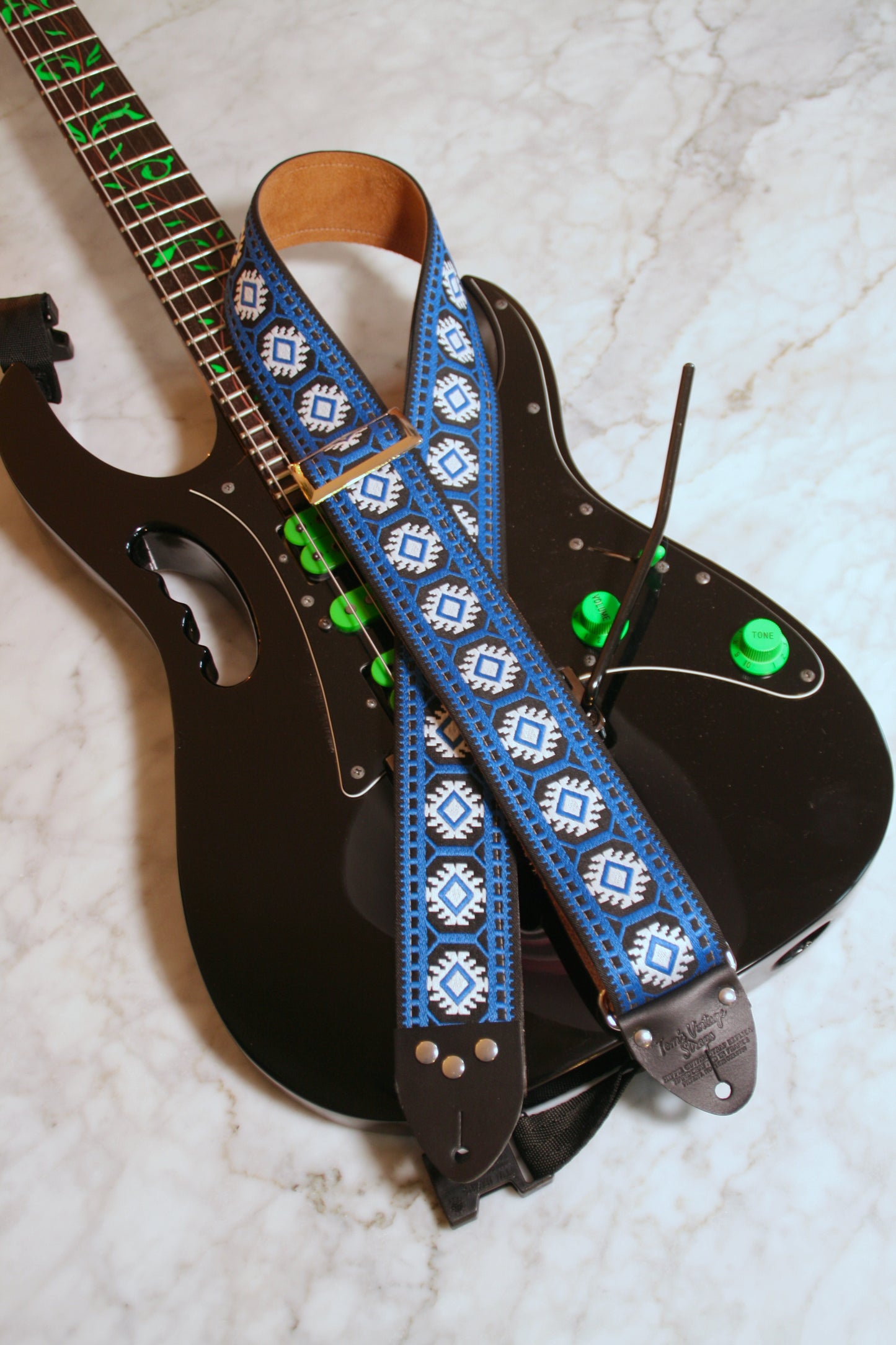 Indigo 'Pillars' Guitar/Bass Hippie Strap