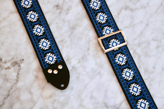 Indigo 'Pillars' Guitar/Bass Hippie Strap