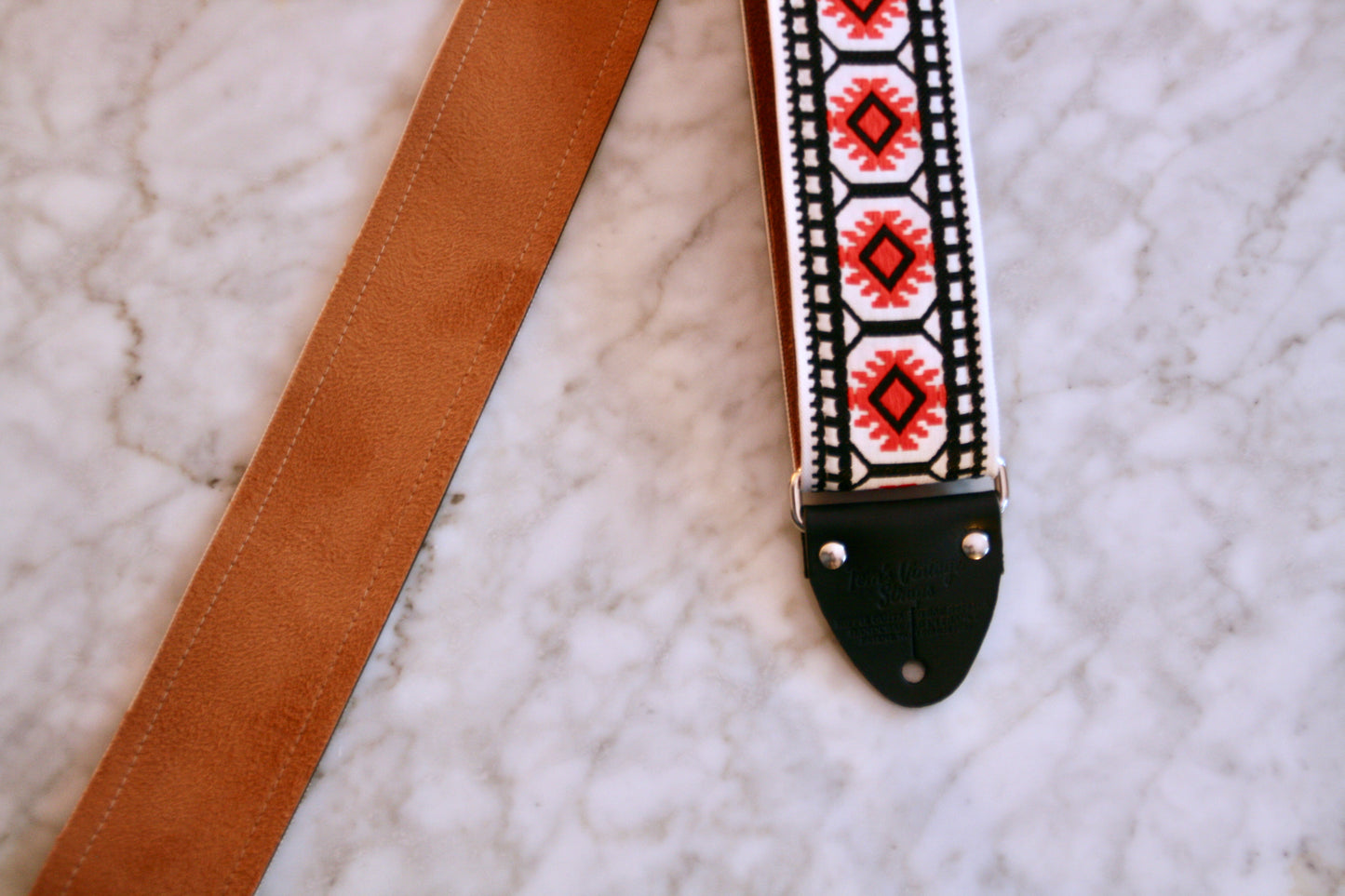 White 'Pillars' Guitar/Bass Hippie Strap